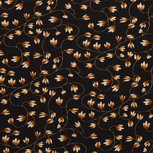 Georgette Stretch - Discharge Herfstbloemen - Zwart Georgette Stretch - Discharge Herfstbloemen - Zwart