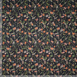 Stretch Katoen - Bloemenprint - Zwart Stretch Katoen - Bloemenprint - Zwart