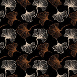 Canvas - Ginko Leaves - Zwart Canvas - Ginko Leaves - Zwart