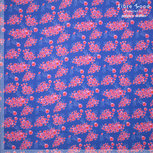 Katoen Viscose - Little Pink Flower - Blauw/Roze Katoen Viscose - Little Pink Flower - Blauw/Roze
