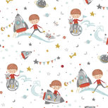 Poplin - Prince In Space - Wit Poplin - Prince In Space - Wit