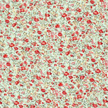 Crepe - Rode Bloemen - Munt Crepe - Rode Bloemen - Munt
