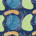 Viscose Linnen - Lizzy Leaves - Donkerblauw Viscose Linnen - Lizzy Leaves - Donkerblauw