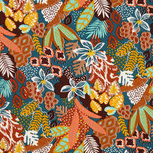 Viscose Jersey - Bloemen - Donker Munt Viscose Jersey - Bloemen - Donker Munt