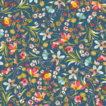 Viscose - Digital Flowers - Petrol Viscose - Digital Flowers - Petrol