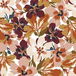 Modal Katoen Jersey - Flowers - Wit Modal Katoen Jersey - Flowers - Wit