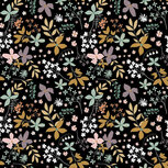 French Terry - Flowers - Zwart French Terry - Flowers - Zwart