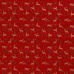 Poplin - Kerst Hert Foil - Rood Poplin - Kerst Hert Foil - Rood