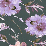 Viscose Twill - Bloemen - Petrol Viscose Twill - Bloemen - Petrol