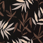 Viscose - Bladeren - Zwart Viscose - Bladeren - Zwart