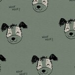Coupon 0.45m - Sweat - Dogs - Gemeleerd Donkermunt Coupon 0.45m - Sweat - Dogs - Gemeleerd Donkermunt