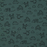 Wafelstof - Cars & Planes - Oudgroen Wafelstof - Cars & Planes - Oudgroen