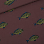 Coupon 0.65m - French Terry - Punkfish - Steenbruin (SYAS) Coupon 0.65m - French Terry - Punkfish - Steenbruin (SYAS)