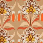 Satijn Viscose - Bloemen - Beige Satijn Viscose - Bloemen - Beige