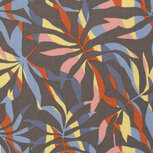 Viscose Linnen - Multicolor Planten - Grijs Viscose Linnen - Multicolor Planten - Grijs