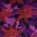 Viscose Twill - Flamingo Flowers - Paars Viscose Twill - Flamingo Flowers - Paars