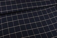 Viscose Linnen - Karo - Navy Viscose Linnen - Karo - Navy