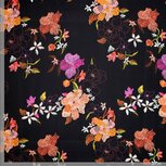 Viscose Jacquard - Stitched Flowers - Zwart Viscose Jacquard - Stitched Flowers - Zwart