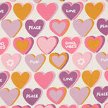 French Terry - Hearts - Ecru French Terry - Hearts - Ecru