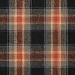 Wool Look - Brushed Checks - Zwart&Grijs&Roest Wool Look - Brushed Checks - Zwart&Grijs&Roest