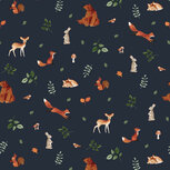 Jersey - Digital Woodland Animals - Navy Jersey - Digital Woodland Animals - Navy
