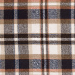 Mantelstof - Ruiten - Blauw-Bruin-Oranje Mantelstof - Ruiten - Blauw-Bruin-Oranje