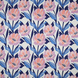 Viscose Linnen - Carina - Ecru-Paars-Blauw Viscose Linnen - Carina - Ecru-Paars-Blauw
