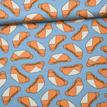 French Terry - Hotdogs - Lichtblauw (Eva Mouton) French Terry - Hotdogs - Lichtblauw (Eva Mouton)