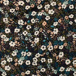 Canvas Gabardine Twill - Flower Harvest - Zwart (SYAS) Canvas Gabardine Twill - Flower Harvest - Zwart (SYAS)