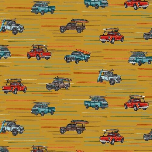 Poplin - Let's Go To The Beach - Oker Poplin - Let's Go To The Beach - Oker