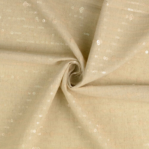 Viscose Linnen - Pailletten - Beige Viscose Linnen - Pailletten - Beige