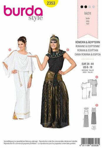 Burda Patroon 2353 - Egyptische en Romeinse Jurk