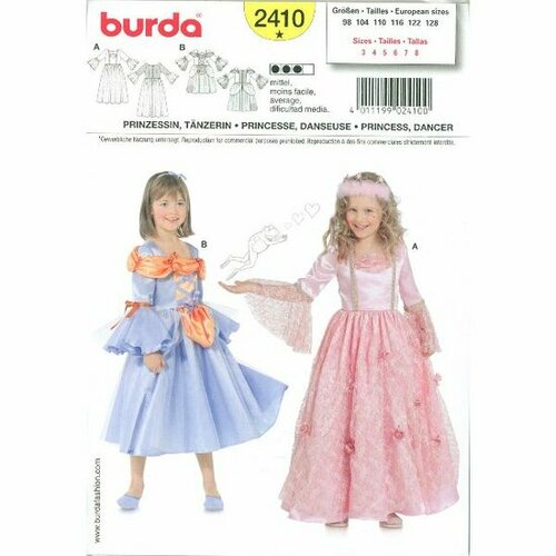 Burda Patroon 2410 - Prinses en Danseres Burda Patroon 2410 - Prinses en Danseres
