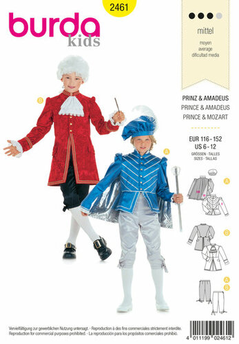 Burda Patroon 2461 - Prins en Mozart Burda Patroon 2461 - Prins en Mozart