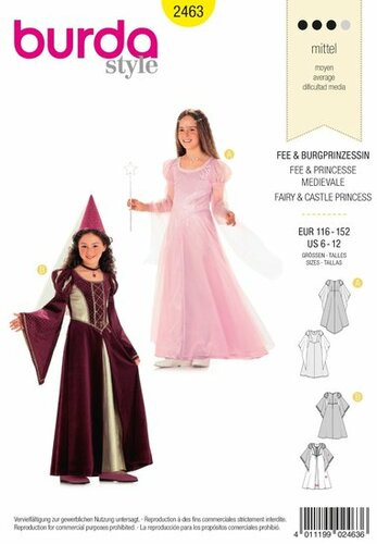 Burda Patroon 2463 - Fee en Prinses Burda Patroon 2463 - Fee en Prinses