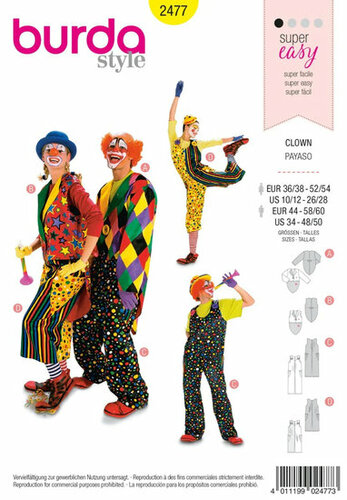 Burda Patroon 2477 - Clown Burda Patroon 2477 - Clown