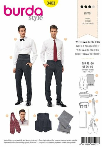 Burda Patroon 3403 - Gilet en Accessoires