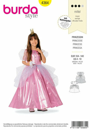 Burda Patroon 4364 - Prinses Burda Patroon 4364 - Prinses