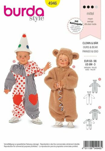 Burda Patroon 4946 - Clown en Beer