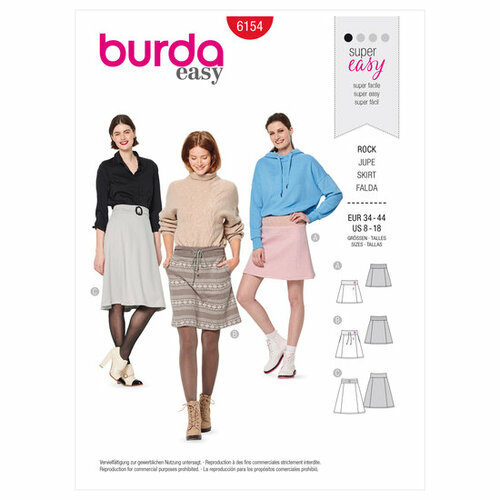 Burda Patroon 6154 - Rok