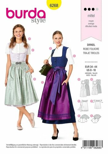 Burda Patroon 6268 - Tiroler Jurk