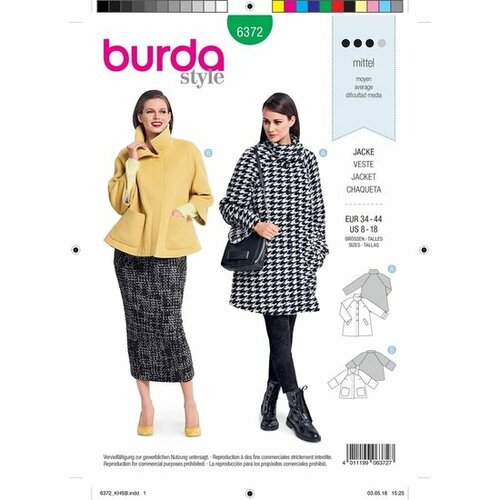 Burda Patroon 6372 - Jas
