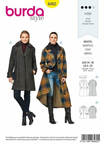 Burda Patroon 6462 - Mantel