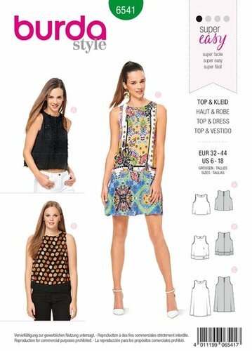 Burda Patroon 6541 - Topje en Jurk