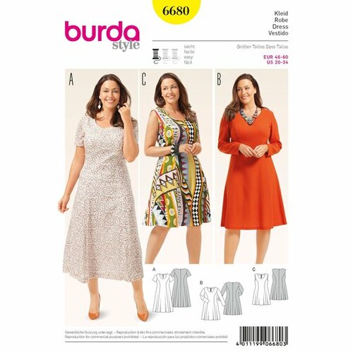 Burda Patroon 6680 - Jurk