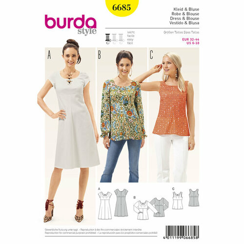 Burda Patroon 6685 - Jurk en Bloes