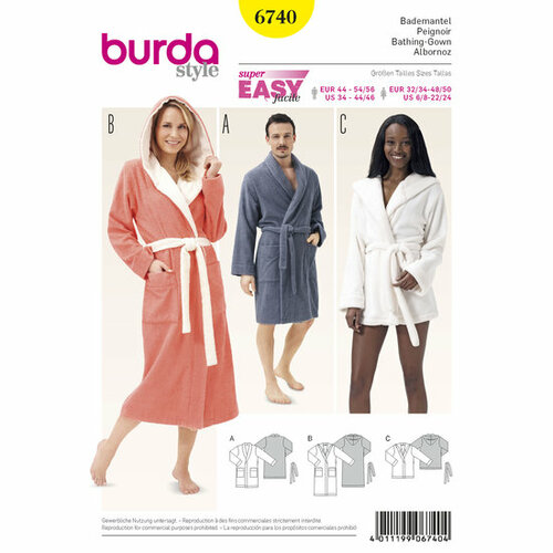 Burda Patroon 6740 - Badjas