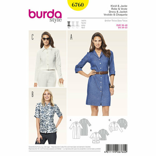 Burda Patroon 6760 - Jurk en Jas