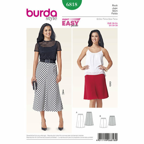 Burda Patroon 6818 - Rok