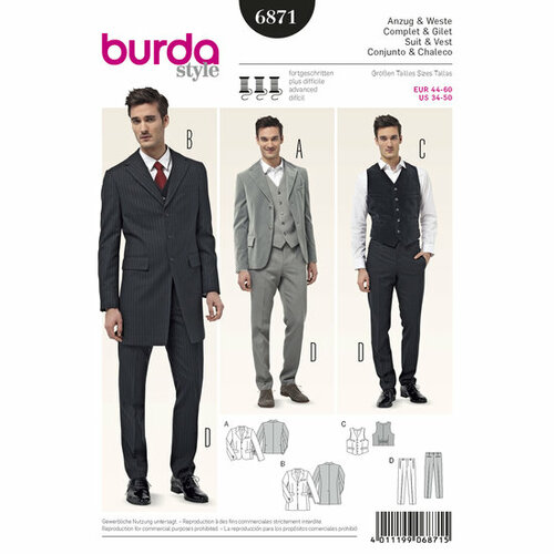 Burda Patroon 6871 - Kostuum en Gilet